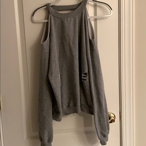 Pacsun Honey Punch Cold Shoulder Distressed Crew
